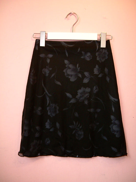 Black Skirt With Flowers