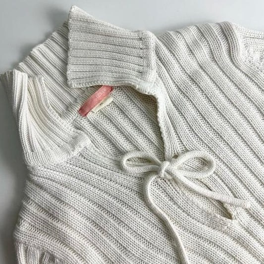80s white knit long sleeves