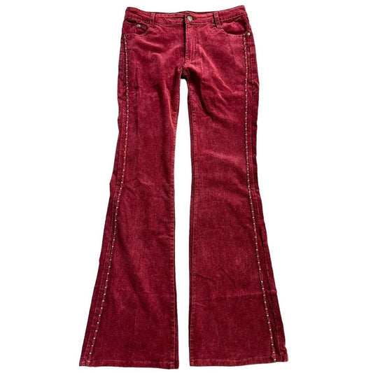 90s red velvet pants