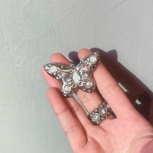 Butterfly crystal 925 sliver necklace(L)