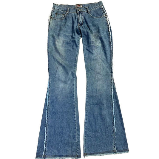 80s jeans with frayed edges