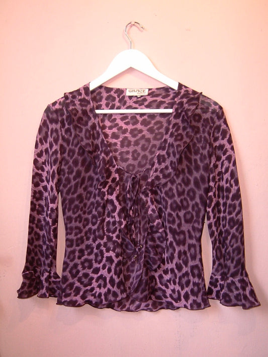 Purple Long Sleeve Panther Pattern