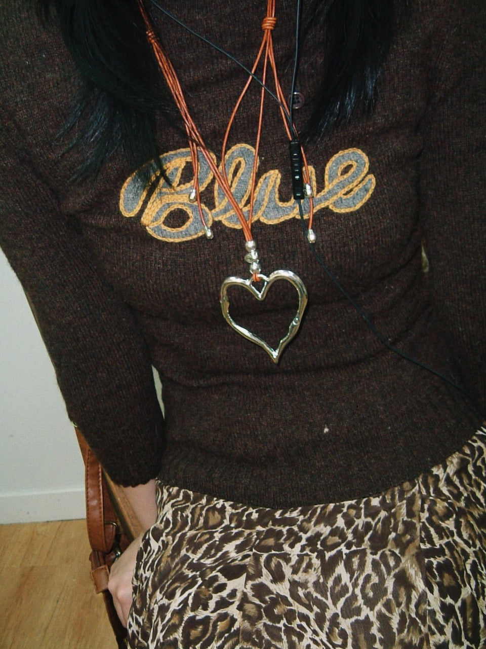 Leather heart necklace