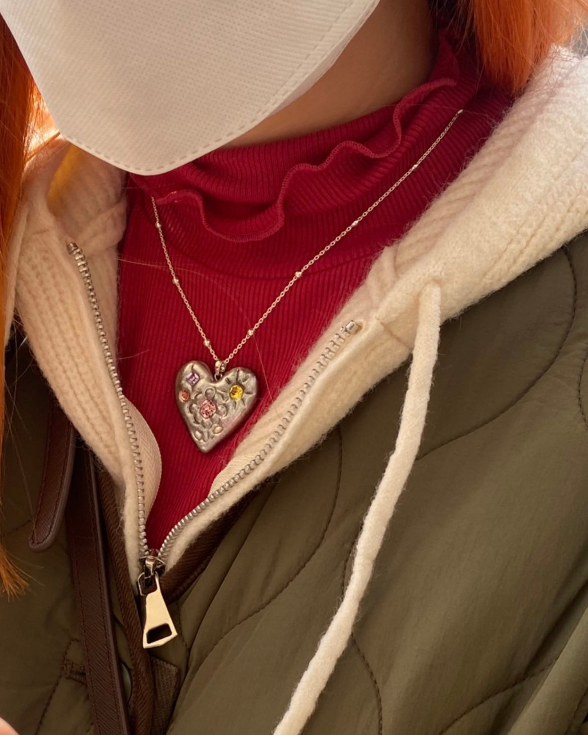 Heart crystal 925 sliver necklace(L)