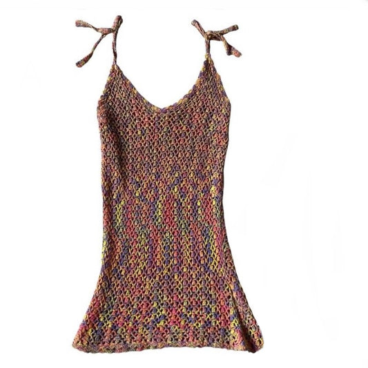 90s rainbow knit dress