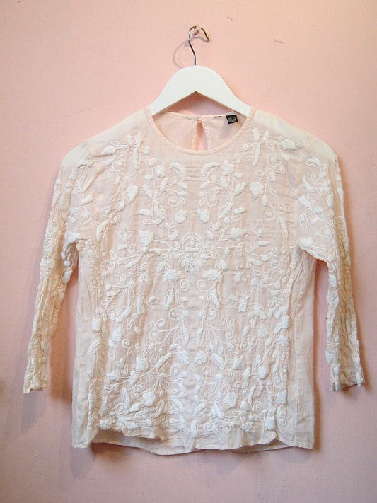Pinkish With White Flora Long Sleeve