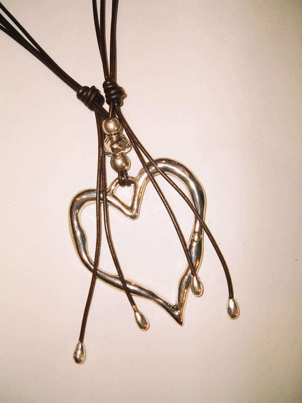 Leather heart necklace