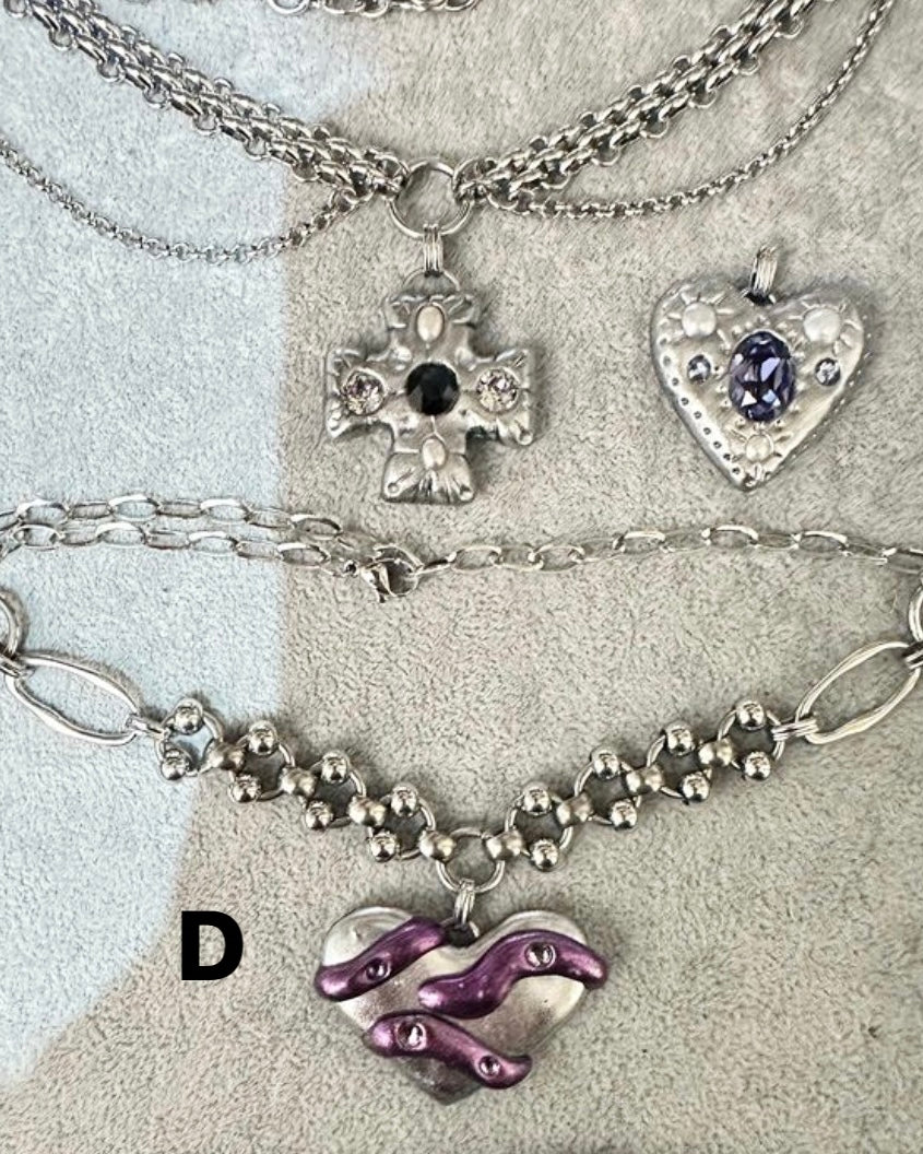 Pendant crystal 925 sliver necklace(L)