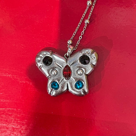 butterfly crystal 925 sliver necklace(S)